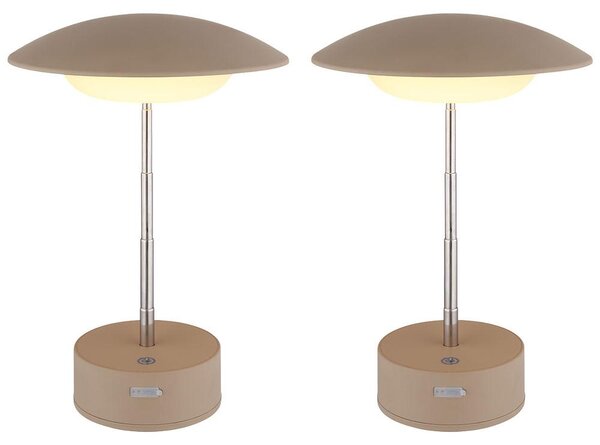 2 lampade da tavolo a LED, con dimmer touch, altezza regolabile, altezza 26 cm