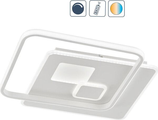 Plafoniera LED bianca, dimmerabile, telecomando CCT, L 48 cm