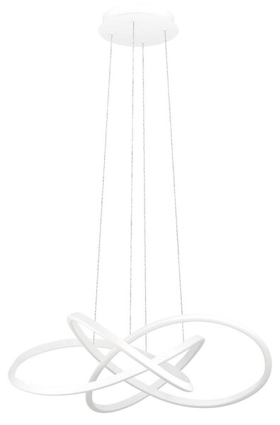 Lampada a sospensione design Riaza, colore bianco, diametro 90 cm, altezza regolabile