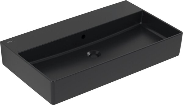 V&B Memento 2.0 lavabo 80x47cm, chiuso, con sfioratore, P nero C-plus