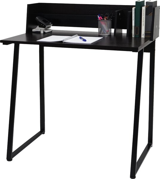 Scrivania HWC-K69, scrivania per computer portatile, 82x51cm Struttura 3D, metallo MDF ~ nero