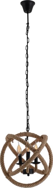 Näve - Lampada a sospensione, Canapa, d:43cm; altezza totale 150cm, piastra a soffitto 12cm; 7065811
