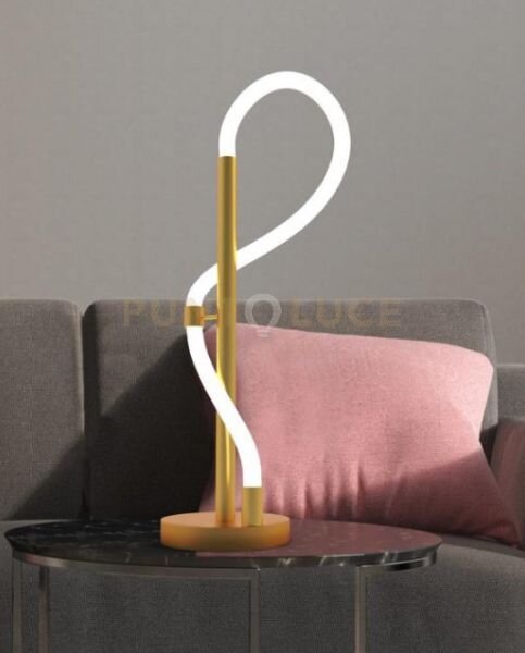 Noemi-l o lampada da tavolo led ottone spazzolato 22w dimmerabile d