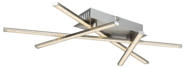 Lampada a soffitto a LED, con finitura glitterata, 4 elementi, nichel, design
