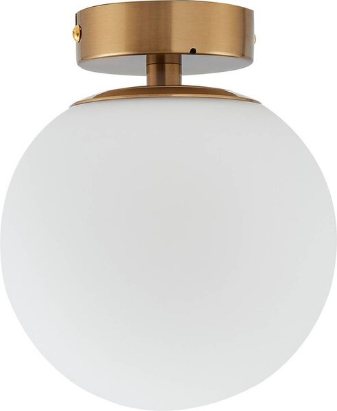Lucande Bidolo, lampada da soffitto, ottone, vetro, 15 cm, IP44