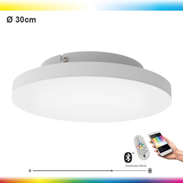 Plafoniera senza cornice TURCONA-C bianca H:6 Ø:30cm dimmerabile 2700-6500K con funzione Connect incl. telecomando