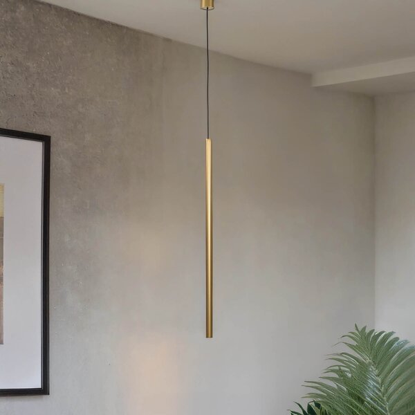 Lampada a sospensione in metallo G9 D: 2,5 cm H: max. 205 cm in oro opaco rotondo Modern