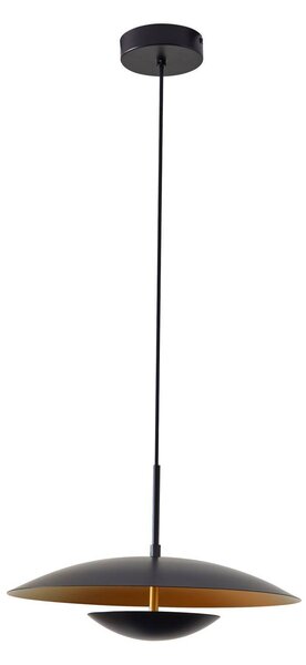 Lindby LED a sospensione Tiama, metallo, nero/oro, Ø 40 cm