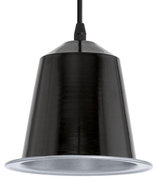 Lampada a sospensione LED, acciaio, nero lucido, IP20 GINOSA