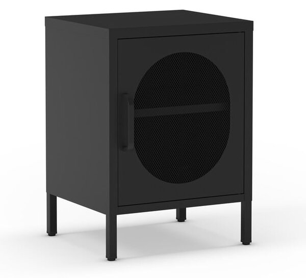 Comodino in metallo nero Diora - Marckeric