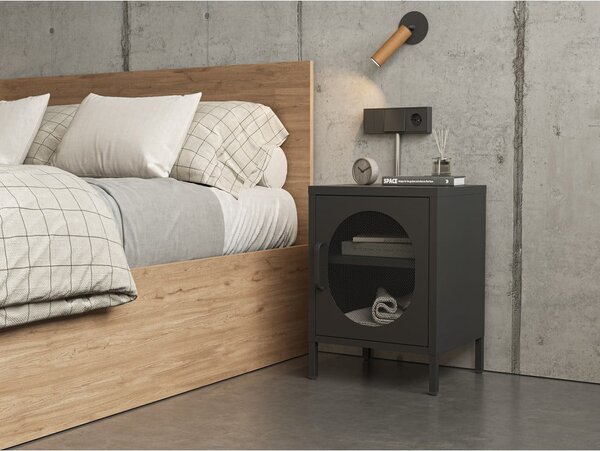 Comodino in metallo nero Diora - Marckeric
