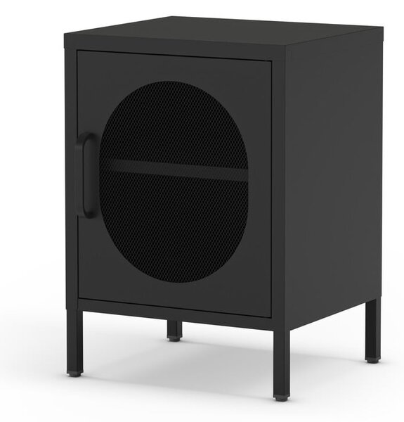 Comodino in metallo nero Diora - Marckeric