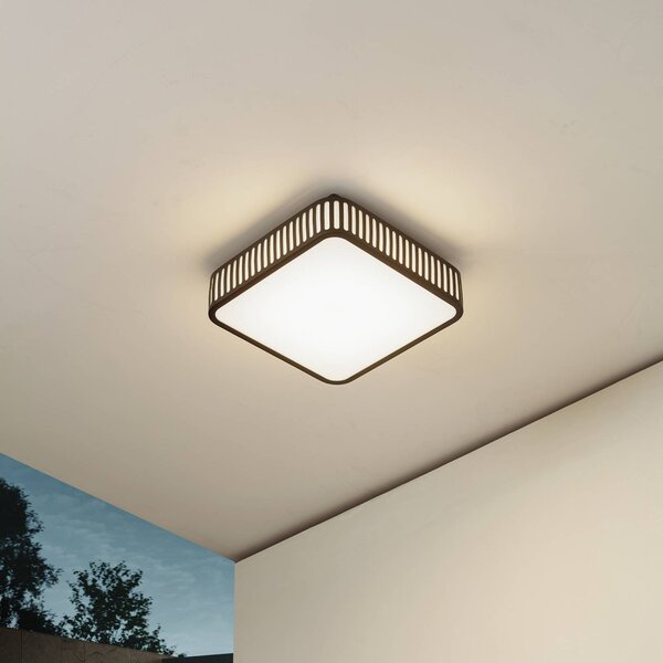 Lindby Plafoniera LED da esterni Lurinda, 26 cm nero, IP44 Lurinda, Nero, Alluminio, Moderno, Plafoniere LED