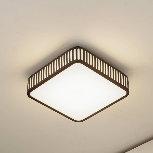 Lindby Plafoniera LED da esterni Lurinda, 26 cm nero, IP44 Lurinda, Nero, Alluminio, Moderno, Plafoniere LED