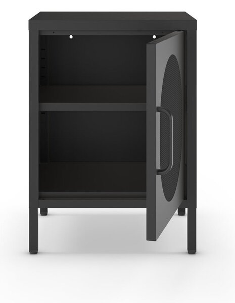 Comodino in metallo nero Diora - Marckeric