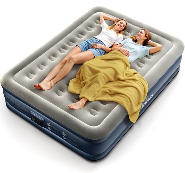 Materasso gonfiabile per 2 persone, autogonfiante, dimensioni 203x152x38 cm, con pompa