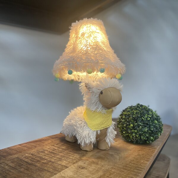Happy Lamps - Per i bambini Lampada da tavolo I Lampada da tavolo I Lampada I Lampada Alpaca Bianco incl. LED - Alma - Tessile Altro - I (non sostituibile) LED