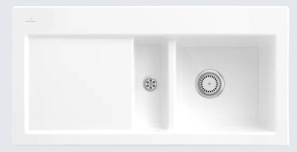 Lavello da cucina Villeroy&Boch, lavello da cucina Subway 60 White Alpine 1000x510mm, larghezza base 60cm