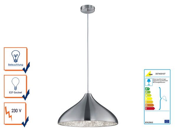 Elegante lampada a sospensione in metallo