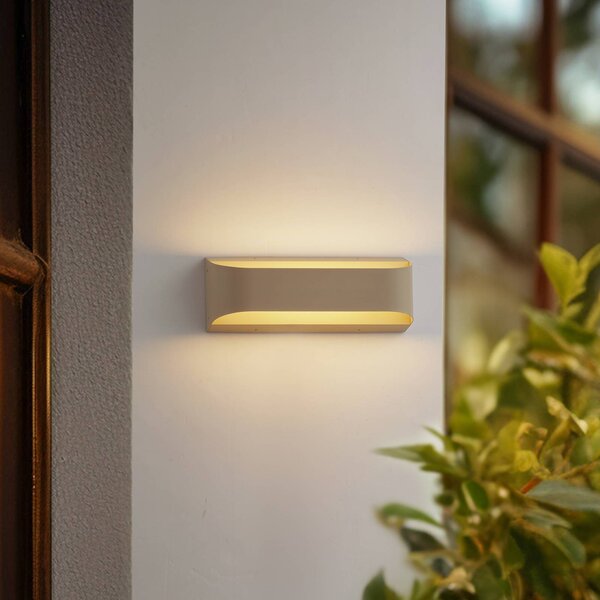 Applique da esterni a LED Lenore Lindby, Crema / Ambra, Alluminio, Moderno, Applique LED da esterni