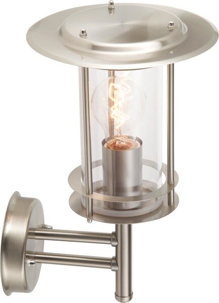 Lampada da parete per esterni York, 44781/82 Brillante, color acciaio inox