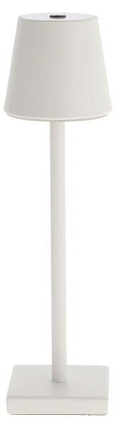 Lampada da tavolo a LED, bianca, con dimmer touch, alimentata a batteria, con porta USB, altezza 38 cm
