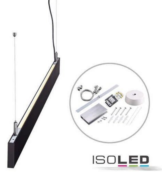 Lampada a sospensione a LED Linear Up&Down 600, 25 W, prisma, collegabile in linea e a 90°, nera, bianco caldo