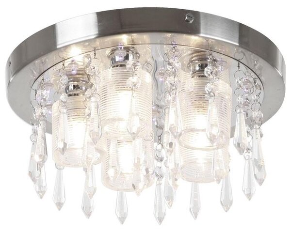 Lampada a soffitto in cromo e acrilico trasparente, modello SPECTRUM