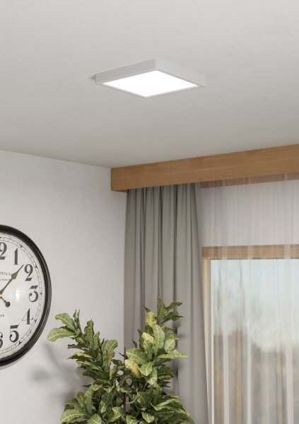 Eglo 901378 -LED RGBW dimmerabile, plafoniera con vetro fumé FUEVA-Z LED/10,5W/230V 22x22cm IP44 bianco