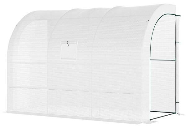 Serra Outsunny con ripiani, finestre, serra in plastica resistente all'inverno con struttura in acciaio