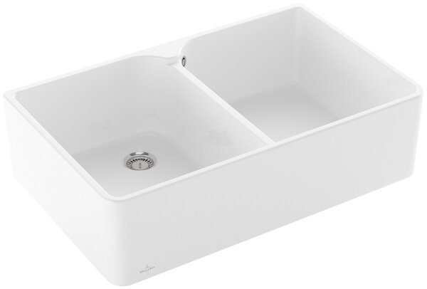 Villeroy & Boch VB lavello 80 X lavello doppia vasca 638001 795x500mm Bianco Alpine CeramicPlus