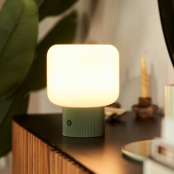 Lampada da tavolo a LED Katrin Palme Lucande, dimmerabile, Verde, Soggiorno / Sala da pranzo, Vetro, Moderno, Lampada da tavolo LED