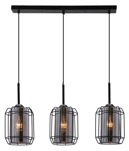 Candellux Lampadario a sospensione nero Jonera per lampadina 3x E27 33-08435