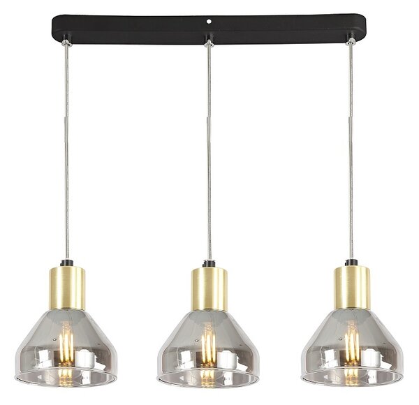 Candellux Lampadario a sospensione nero e oro Gregory per lampadina 3x E14 33-79008