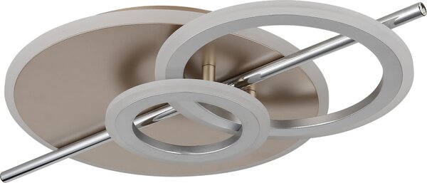 Plafoniera LED, color champagne, cromata, L 55 cm