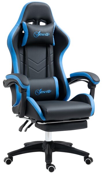 Sedia da gioco Vinsetto, sedia da ufficio, sedia da computer con cuscino lombare e poggiatesta