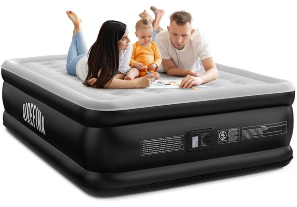 Materasso gonfiabile per 2 persone, autogonfiante, dimensioni 203x152x46 cm, con pompa