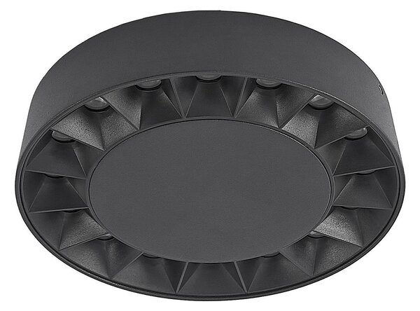 Lucande LED, plafoniera per esterni Kelissa, rotonda, nera