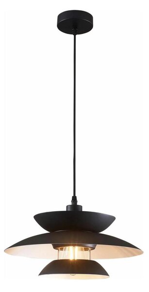 Lampadario a sospensione con filo BERIT 1xE27/20W/230V nero