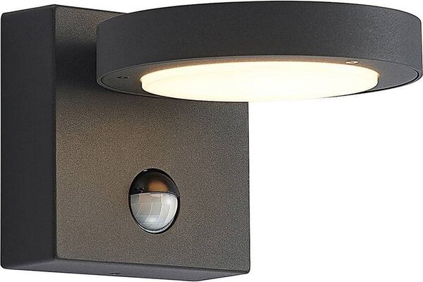 Applique da esterno Lucande LED Belna, metallo, sensore, IP54