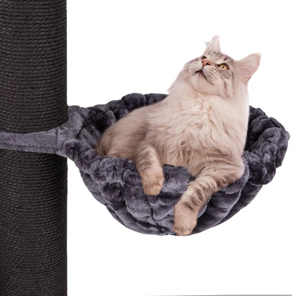 HAPPYPET Cuccola universale XXL per tiragraffi Ø 45 cm - Cuccola per gatti di grossa taglia, Maine Coon, resistente fino a 20 kg di peso, cuccola per gatti, antracite