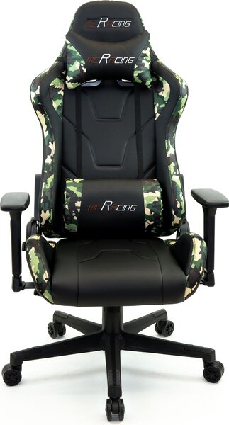 Sedia girevole Mc Racing sedia da ufficio studio ricamo ufficio con 2 cuscini sedia da gioco nera sedia da gioco
