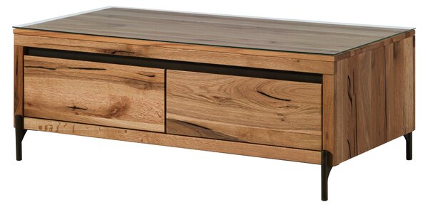 MASSIVMOEBEL24 | Tavolino da salotto in legno di quercia selvatica/cerro 120x67x45 oliato natur MONTREUX #120