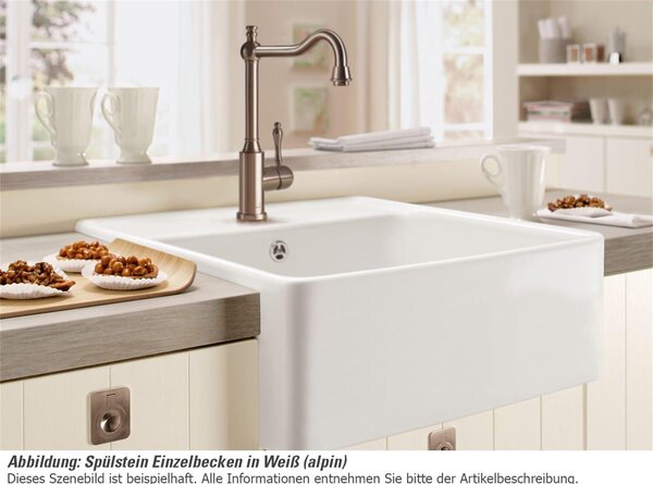 Lavello Villeroy & Boch a vasca singola 595 x 630 mm funzionamento manuale cromite