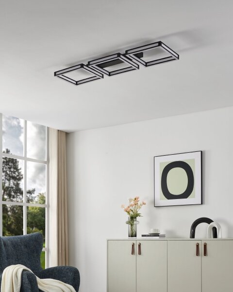 Eglo 99789 - Plafoniera LED ALTAFLOR 3xLED/11,2W/230V nero