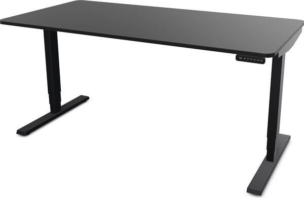 ASSMANN Scrivania elettrica regolabile in altezza Y-Line Curved Nero Nero, 160x70cm, funzione memoria, doppio motore
