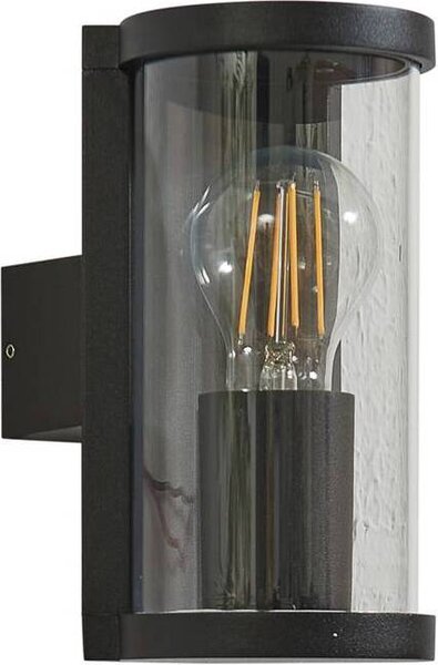 Applique da esterno Lucande Zanta, altezza 19,7 cm, IP65, nero