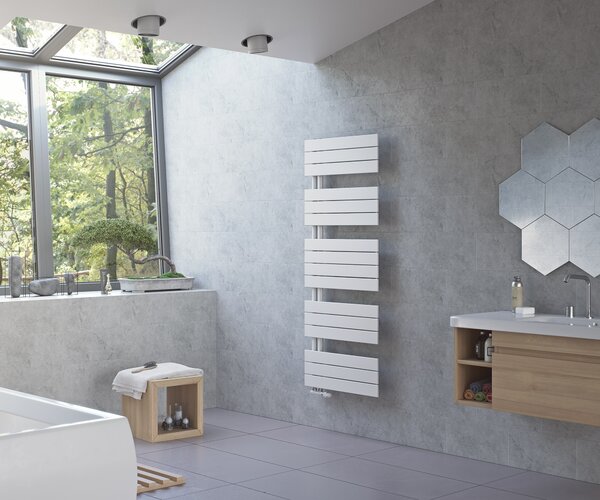 Radiatore da bagno XIMAX, aperto su un lato, scaldasalviette aperto P2-OPEN, bianco, altezza 745 mm, larghezza 700 mm, 511 Watt