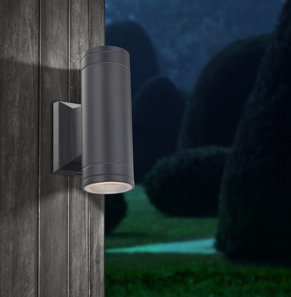 Globo Lighting|Lampada da esterno in alluminio pressofuso grigio, 2x GU10 LED
