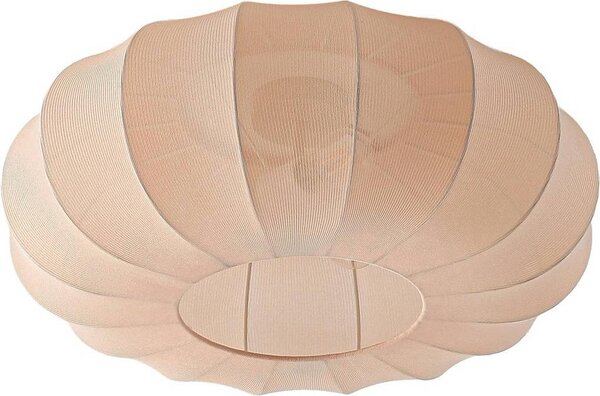 Plafoniera Lindby Helin, beige, Ø 60 cm, tessuto, 3 x E27
